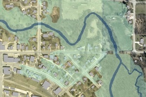 Floodplain and storm water management map