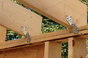 Hurricane clips on roof trusses